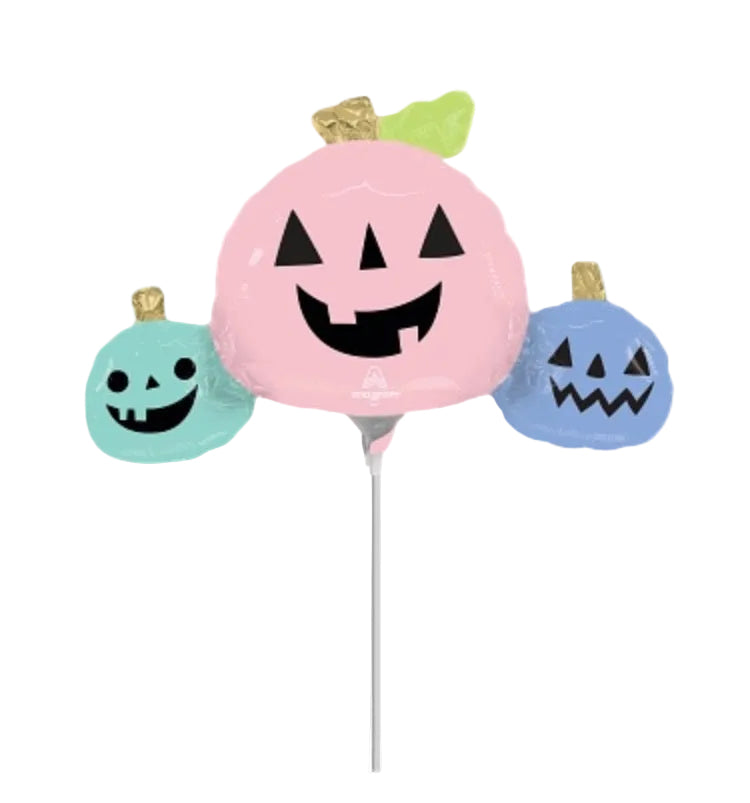 Anagram 14" Pastel Halloween Pumpkins Foil Balloon Mini Shape (AIR-FILL ONLY / FLAT)